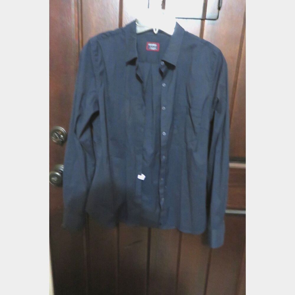 UNTUCKit Navy Blue   Button Down Shirt Womens Size 6  Cotton/ Spandex